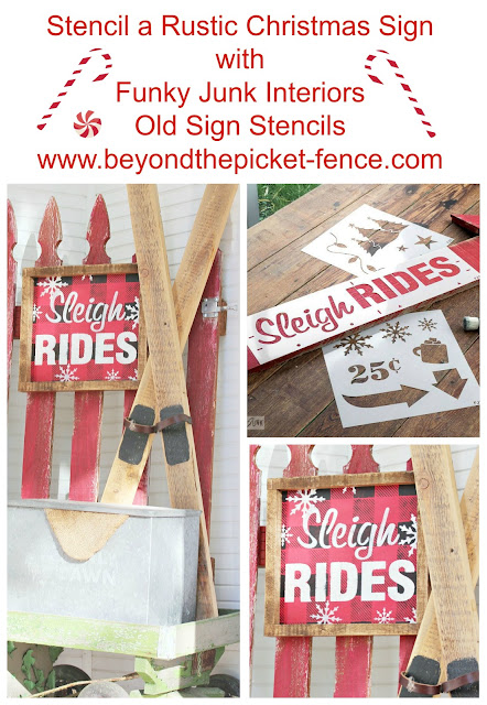 Stencil a Rustic Sign for Christmas