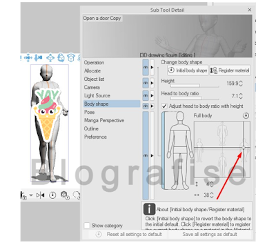 cara mengubah bentuk tubuh clip studio paint