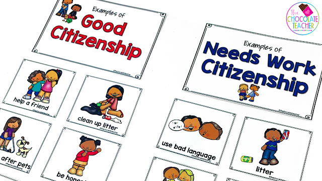 Use sorting activities like these to help visually demonstrate the difference between good citizenship and poor citizenship in an easy to understand way.