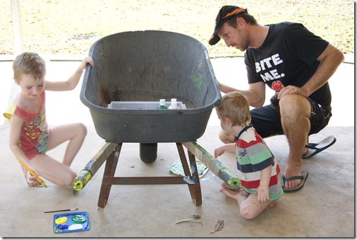 painting a wheelbarrow painting a wheelbarrow