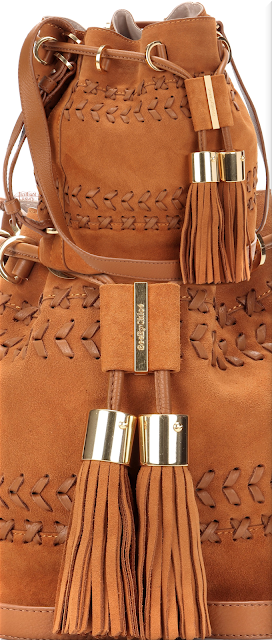 ♦See by Chloé Vicki small brown suede and leather bucket bag #chloé #bags #brown #pantone #brilliantluxury