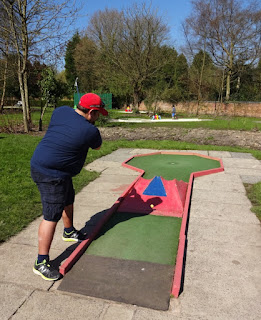 Scott on his way to victory on the Crazy Golf course