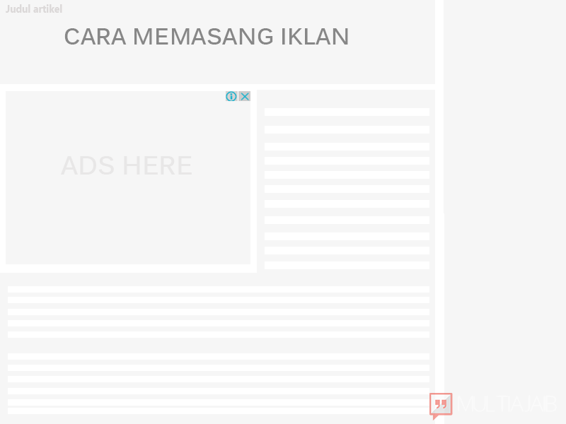 Cara Memasang Iklan disamping postingan