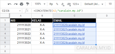 Menggabungkan Data Menggunakan Concatenate - CaraLain.My.Id