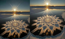 Charming Scene  from the Songhua River in China || Ice flower on Songhua River in Northeast China