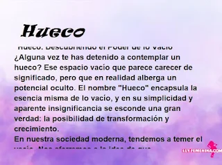 significado del nombre Hueco