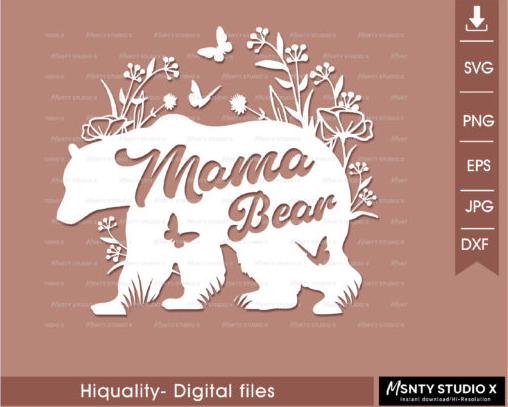 Mama Bear SVG Cut Files