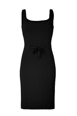 Black Cotton Crepe Pencil Dress