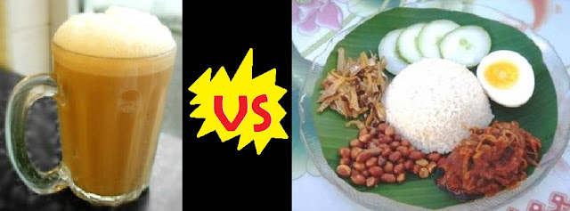 teh tarik vs nasi lemak