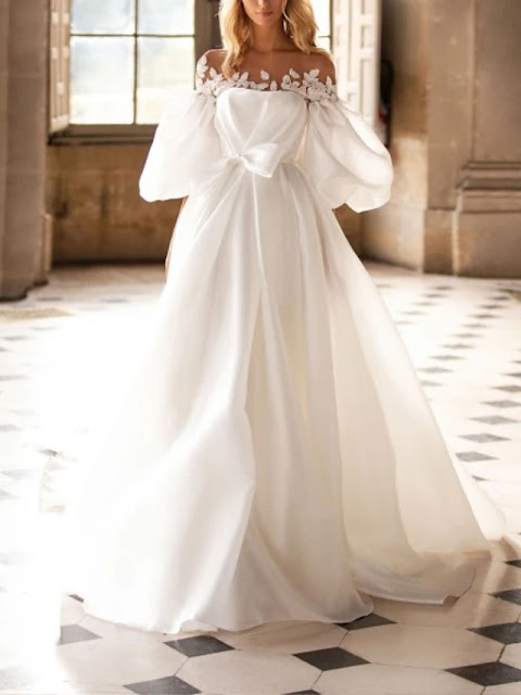 A-line wedding dress off the shoulder-wedding dresses-weddings-Weddings by K'Mich- Philadelphia PA