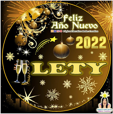 Nombre LETY por Año Nuevo 2022 - Cartelito mujer