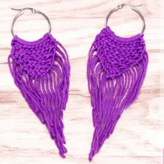 Aretes Pluma a Crochet