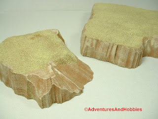 Desert terrain pieces for miniature war games - close up view 1.