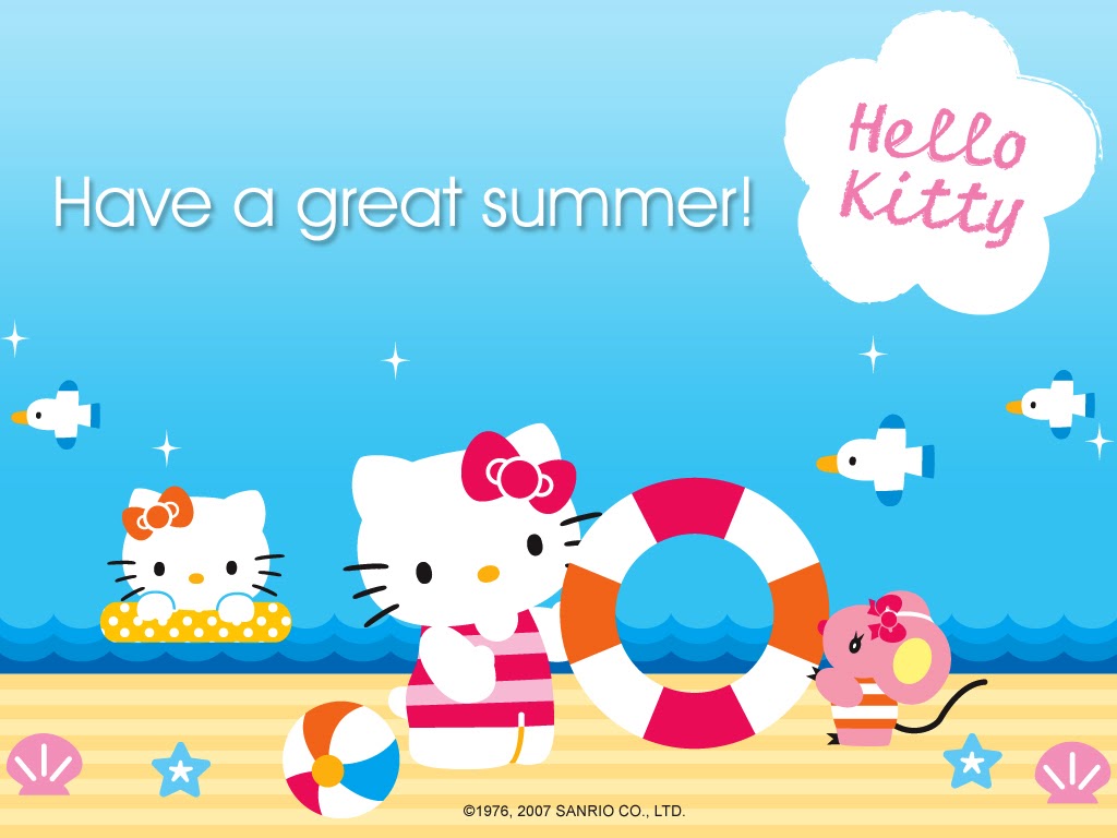 Mimmy and Hello  Kitty  Wallpaper  Mimmy and Hello  Kitty  Beach