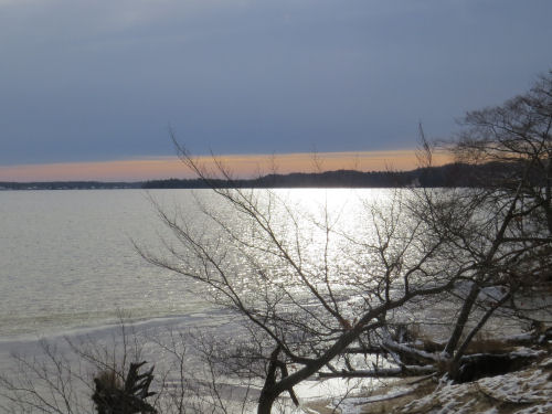 winter sun on a lake