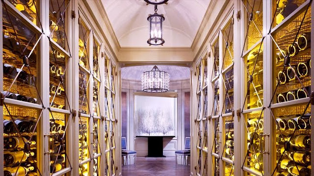 large white wine room gold accents