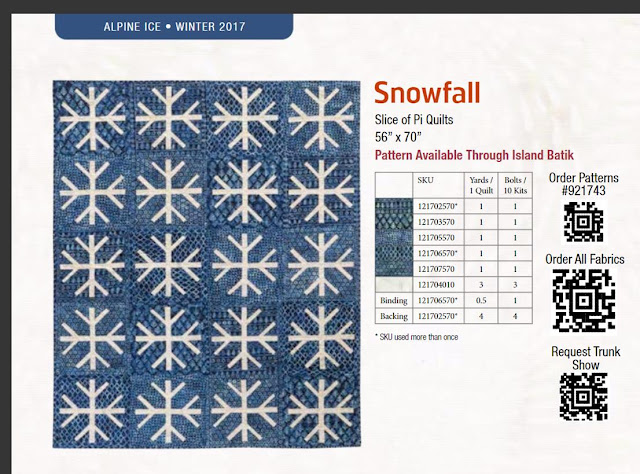Snowfall quilt using Alpine Ice Island Batik fabrics