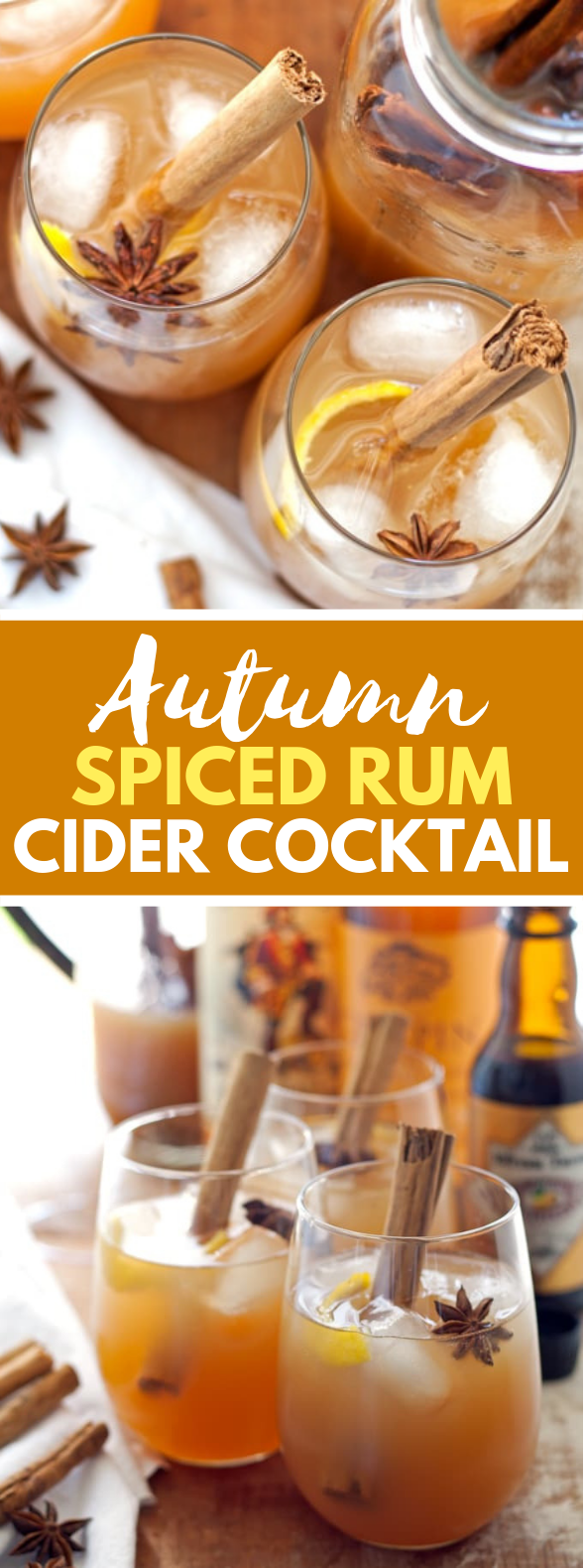 AUTUMN SPICED RUM CIDER COCKTAIL #drinks #fallcocktail