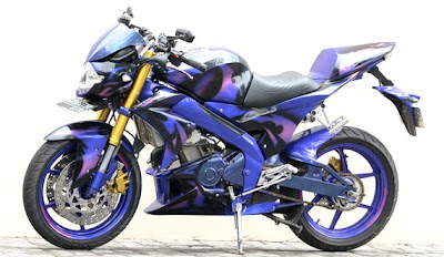 Modifikasi Yamaha V-Ixion 2010 Corak Biru Karbon 