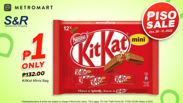 Nestle KitKat Chocolate, Metromart SR Piso Sale