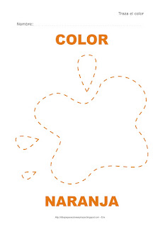 Dibujo para delinear y trazar el color naranja