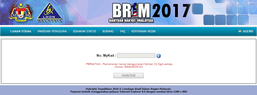 BR1M 2017 - Cara Semak Status Permohonan dan Rayuan Brim 2017