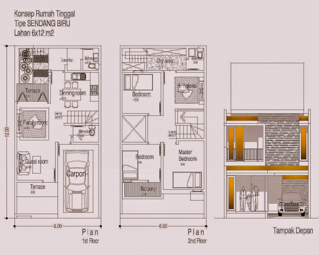 67 Desain  Rumah  Minimalis 2  Lantai  Autocad  Desain  Rumah  