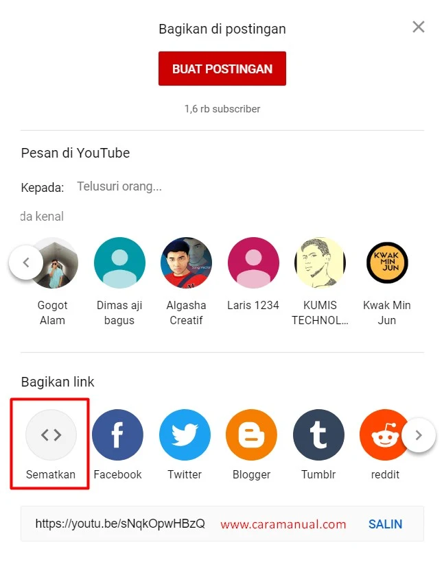 Sematkan Video YouTube