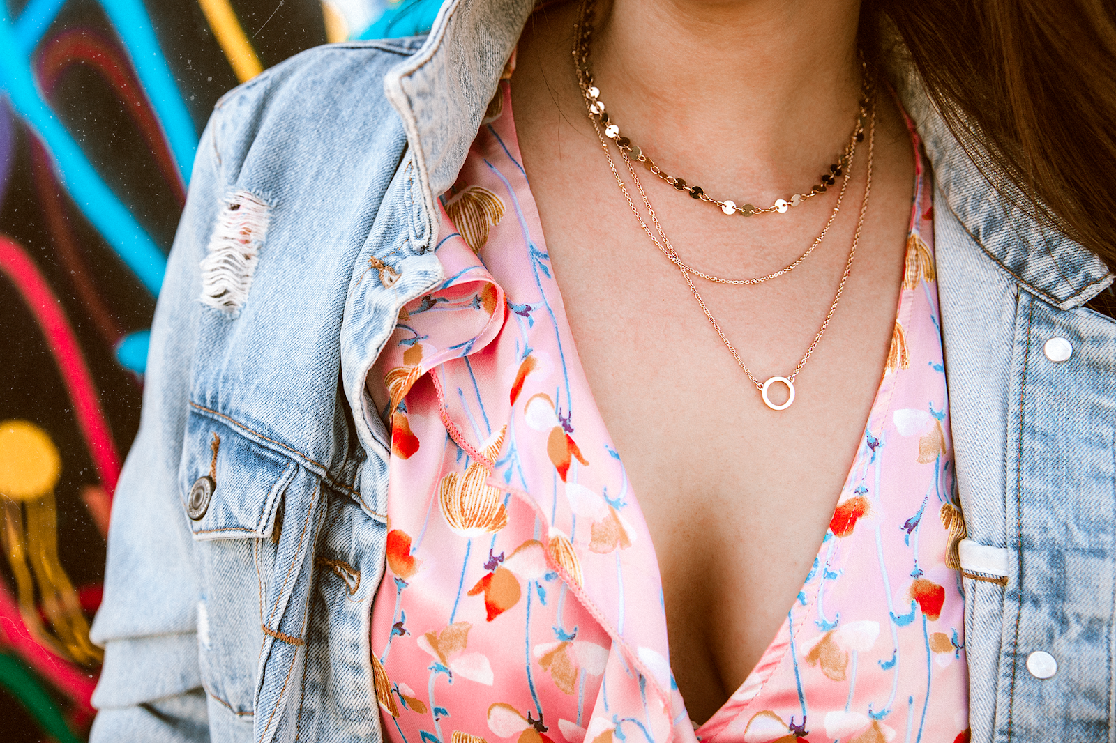 Greenleaf Gourmet Chopshop, layered gold necklace, baublebar,  #lovewall, heart wall mural, bleeding hearts. #bleedinghearts, jgoldcrown, abbot kinney, venice california, vans, old skool vans outfit, denim jacket with dress outfit, westmoon la, shelly stuckman, arizona girl, arizonagirl.com