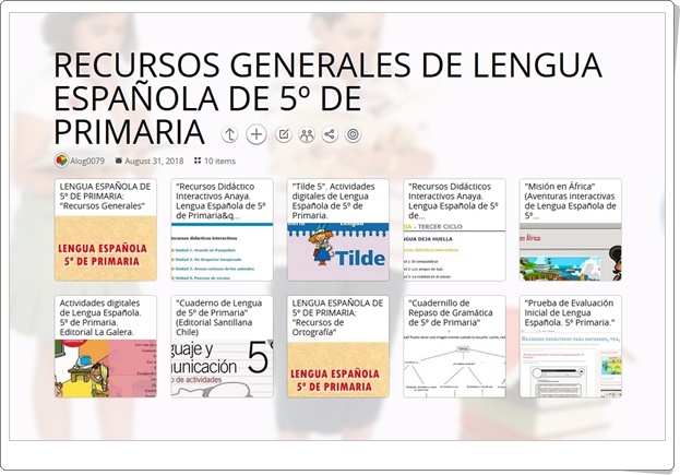 "10 RECURSOS GENERALES DE LENGUA ESPAÑOLA DE 5º DE PRIMARIA"