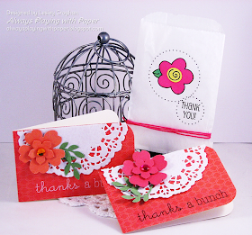 SRM Stickers Blog - Mini Cards Gift Set by Lesley - #mini #cards #gift #glassing #twine #stickers #doilies