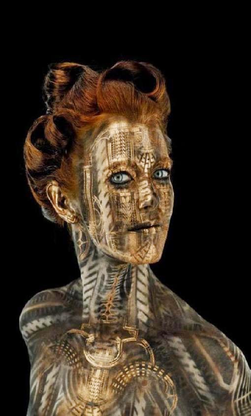 Frighteningly Beautiful Futuristic Body Paintings