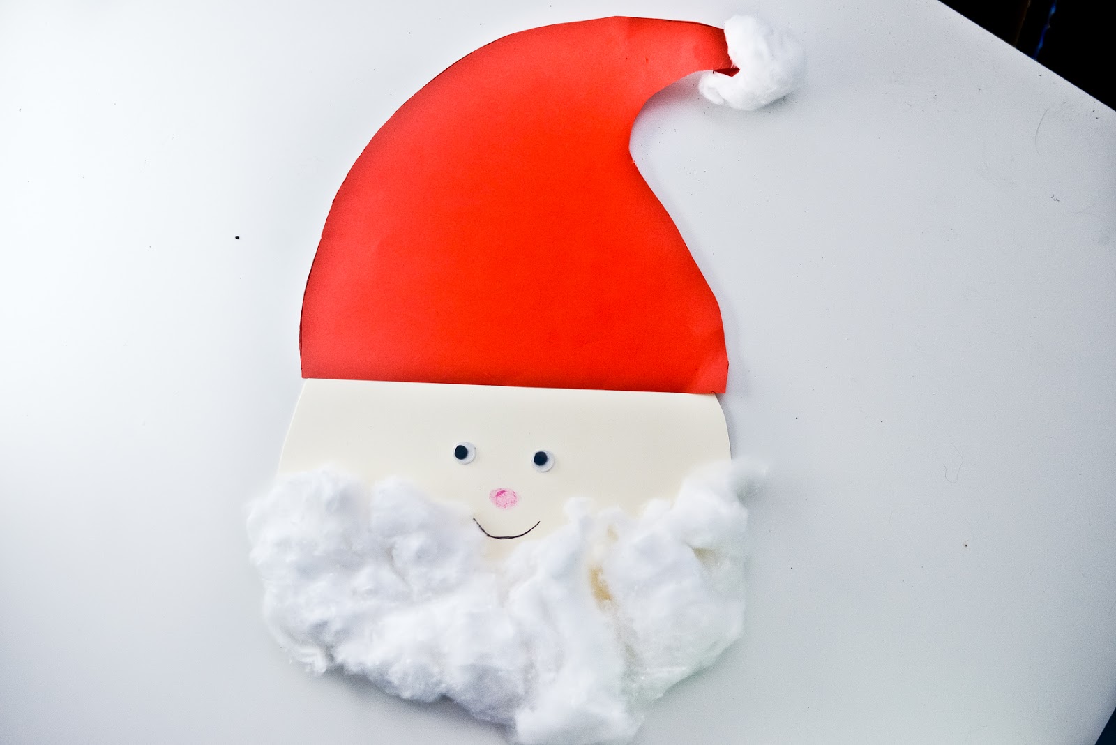 santa cotton wool craft christmas, father christmas