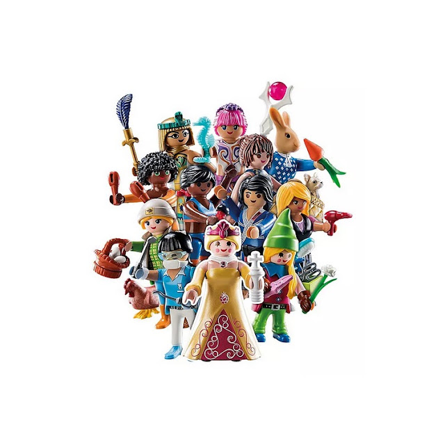 Photo de groupe des douze figures filles Playmobil série 23.