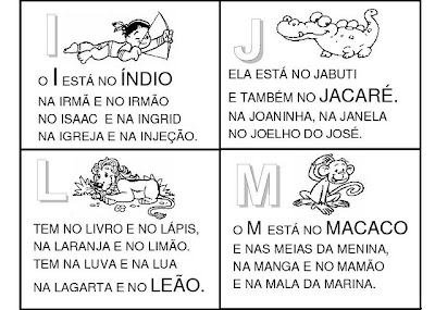 Letras iniciais - Alfabetização.