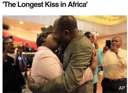 Meet Couple Who Won the 'Longest Kiss in Africa'...See How Long They Went (Photos)
