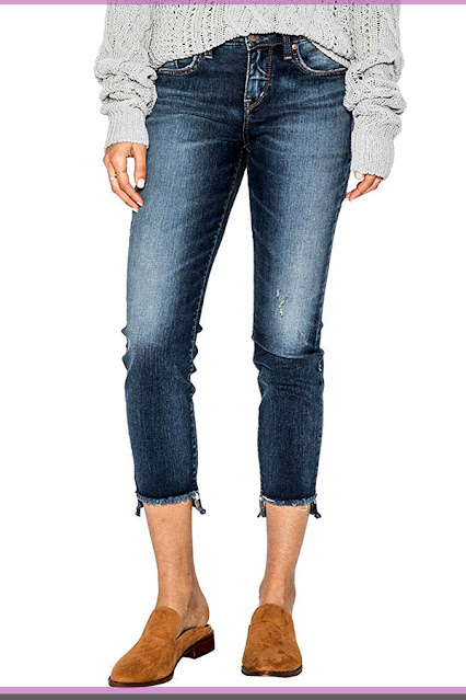 women's denim skinny crop jeans