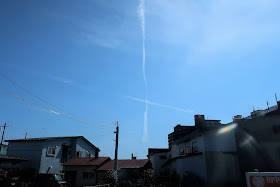 北海道 函館 飛行機雲