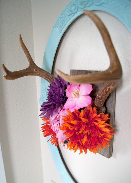 Project Kid's Bathroom Makeover - before & after - antler hair clip organizer