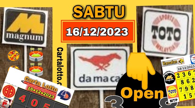 Ramalan 4D (VIP MTP &H/E) Sabtu Chart 16 December 2023| Cartalotto
