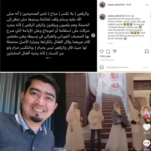 Istri Joget Tiktok, Ustaz Solmed Membela: Hukumnya Boleh, Kayak Senam SKJ