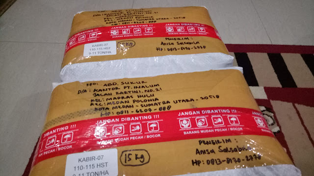 Testimoni Pengiriman Benih Padi Kabir 07 - 115 Hari @30kg ke Kota Medan