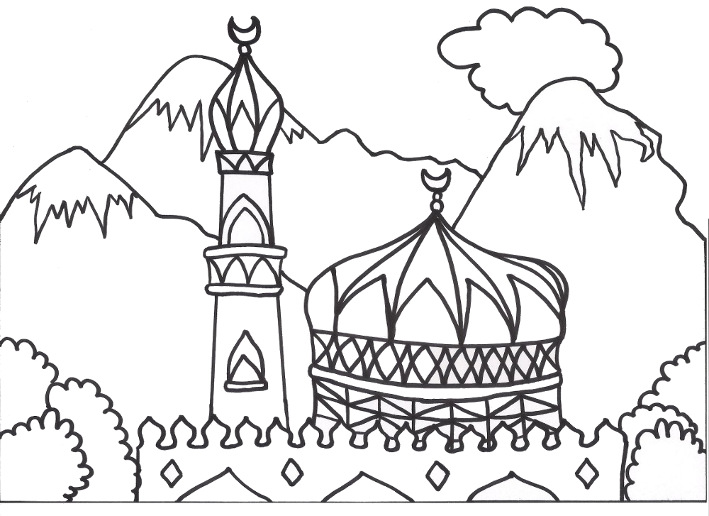 9 Mewarnai Gambar Masjid