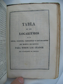 titulo Tabla de los logaritmos de los senos, cosenos, tangentes y cotangentes de minuto en minuto para todos los grados del cuadrante del círculo