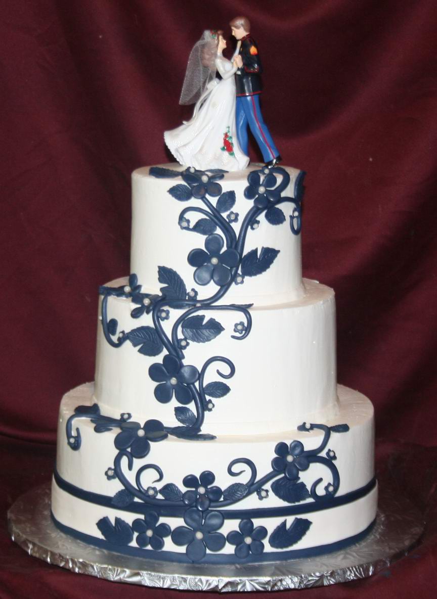 Beautiful Bridal Navy  Blue  Wedding  Cakes 