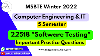 22518 Software Testing Important Questions for MSBTE Exam | CO IT 5 Semester