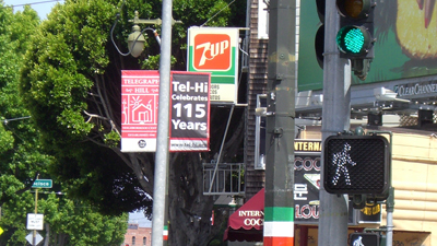 random street signs and traffic light