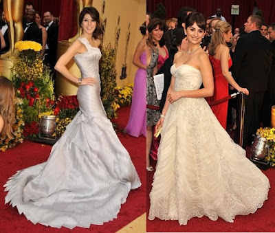 Penelope Cruz In White Pierre Balmain Dress For Oscars 2009