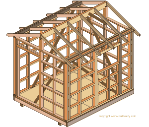 Wood Working Plans , Shed Plans and more: 8'X10' Free Storage Shed 