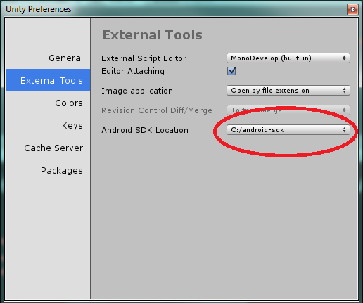 Image result for Configure the Android SDK path in Unity